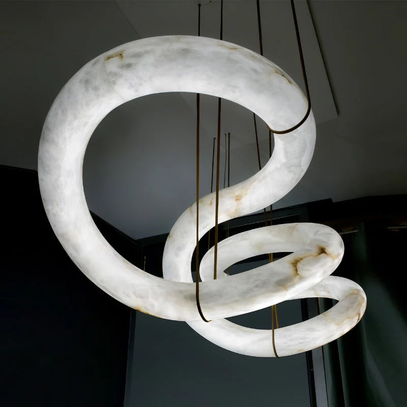Streamlined Alabaster Pendant Lamp - Image 61