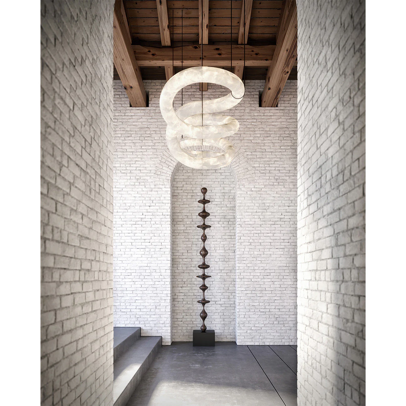 Streamlined Alabaster Pendant Lamp - Image 67