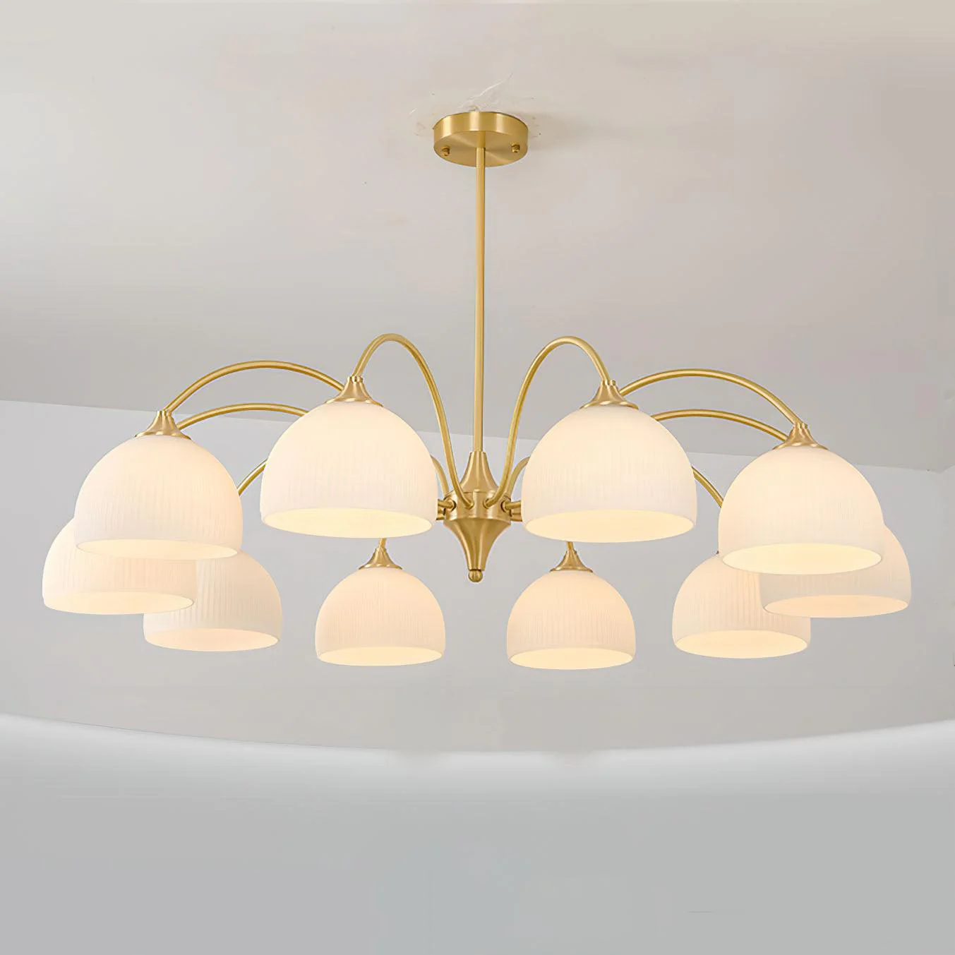 Striped Glass Bowl Chandelier - Image 12