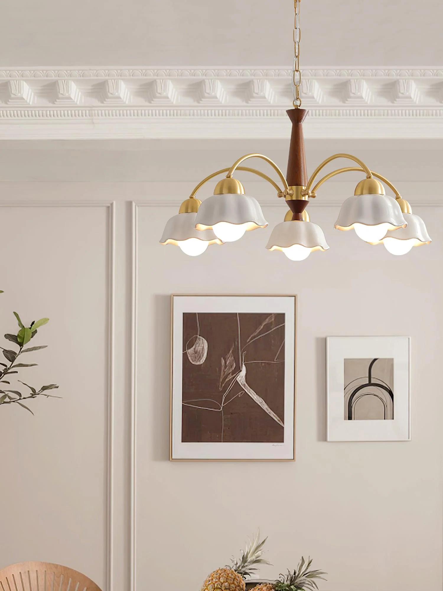 Swedish Modern Gold Chandelier - Image 13