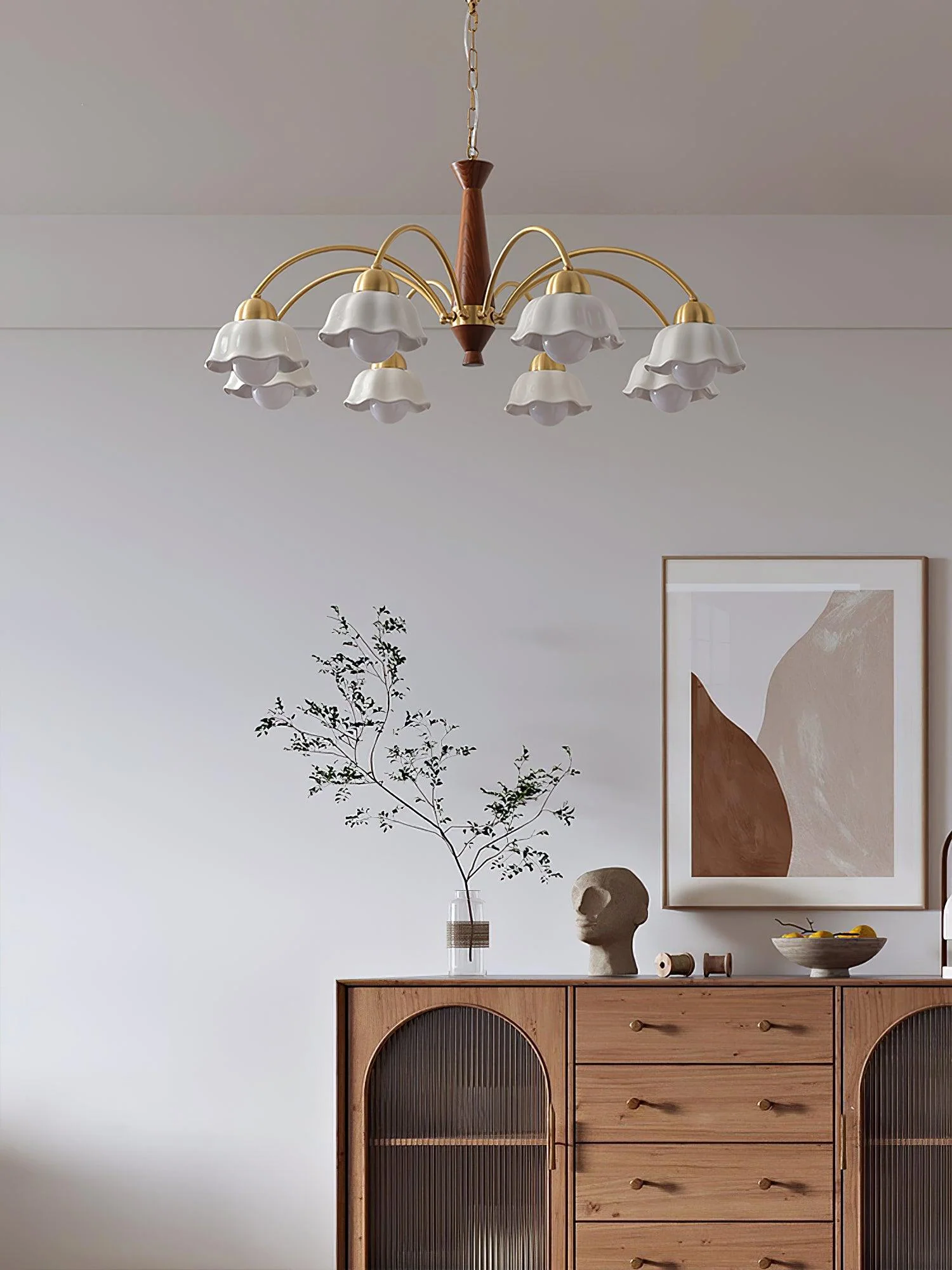 Swedish Modern Gold Chandelier - Image 22