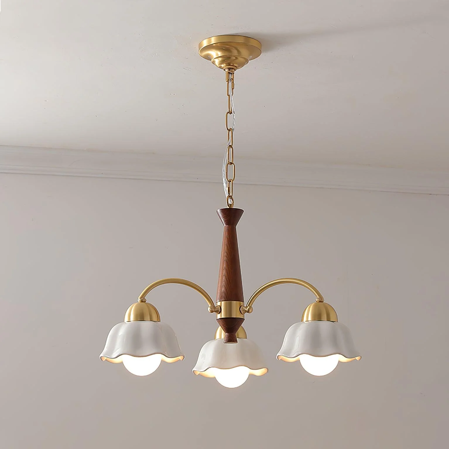 Swedish Modern Gold Chandelier - Image 9