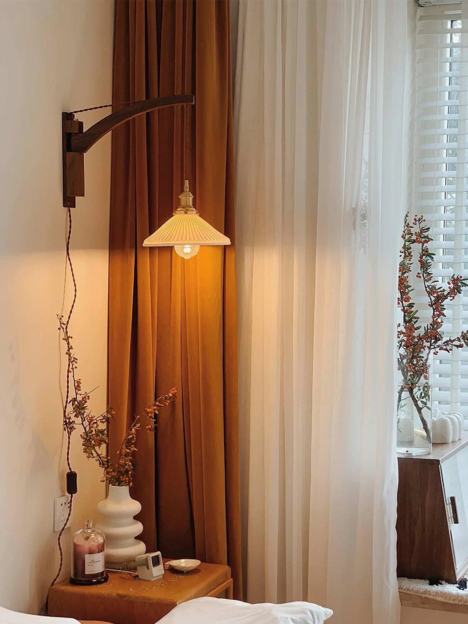 Walnut Swing Arm Wall Lamp - Image 30