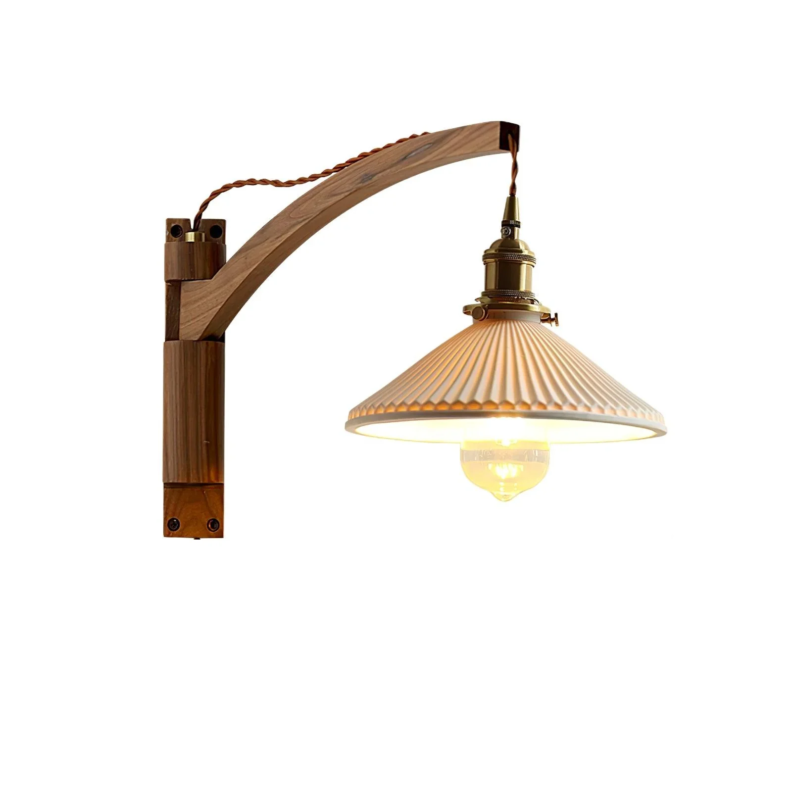 Swing Arm Walnut Wall Light - Image 5