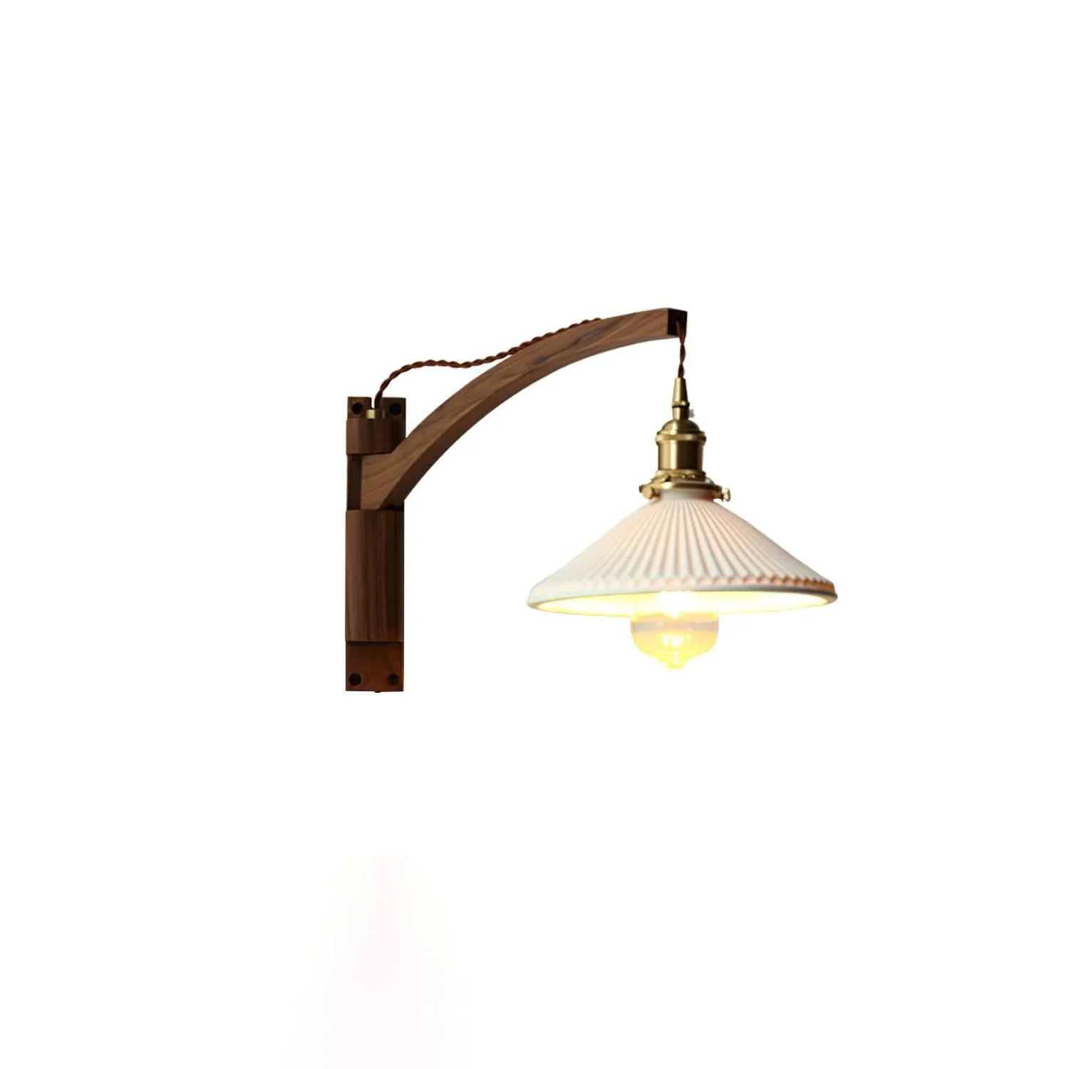 Swing Arm Walnut Wall Light - Image 7