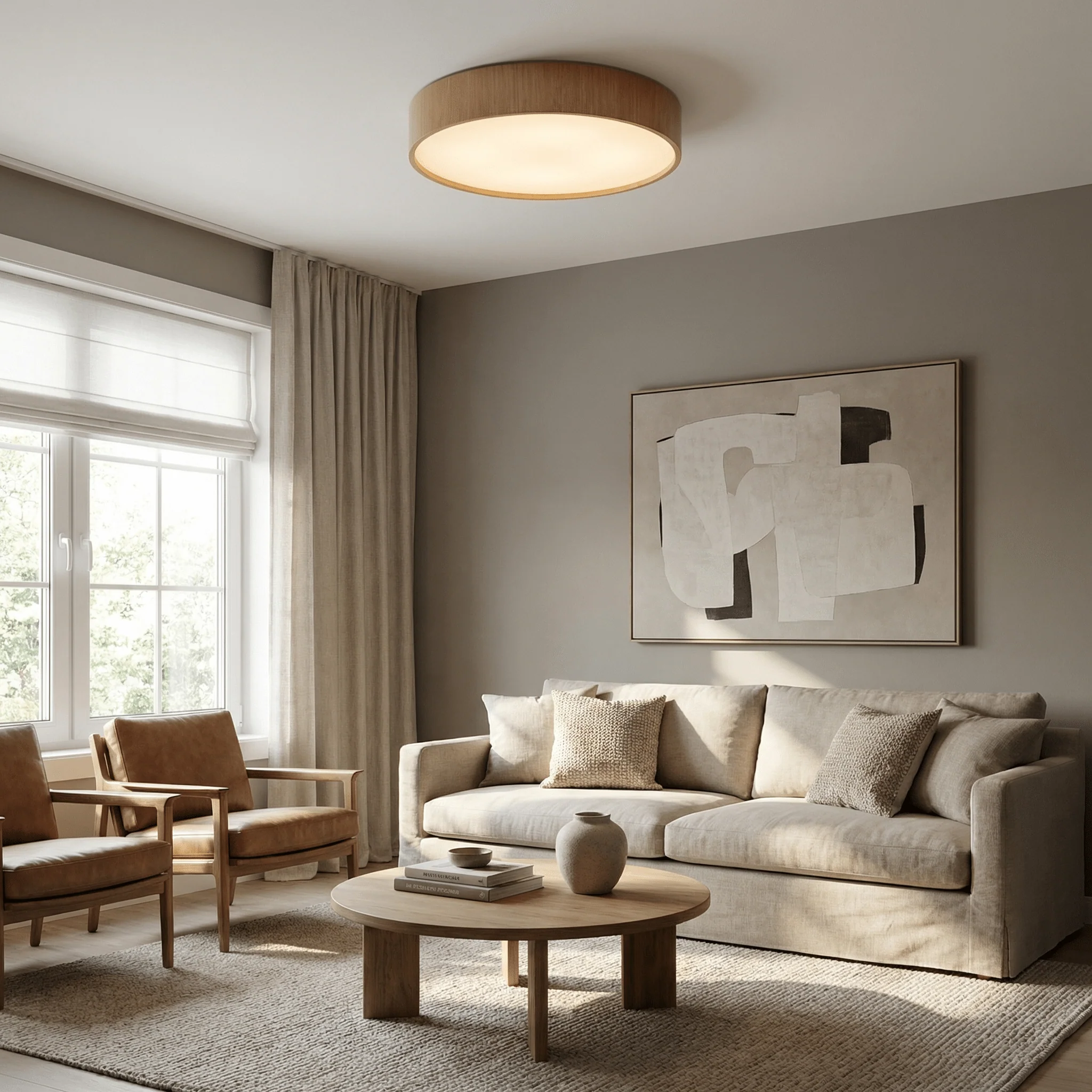 Sylva Minimalist Timber Ceiling Lamp - Image 2