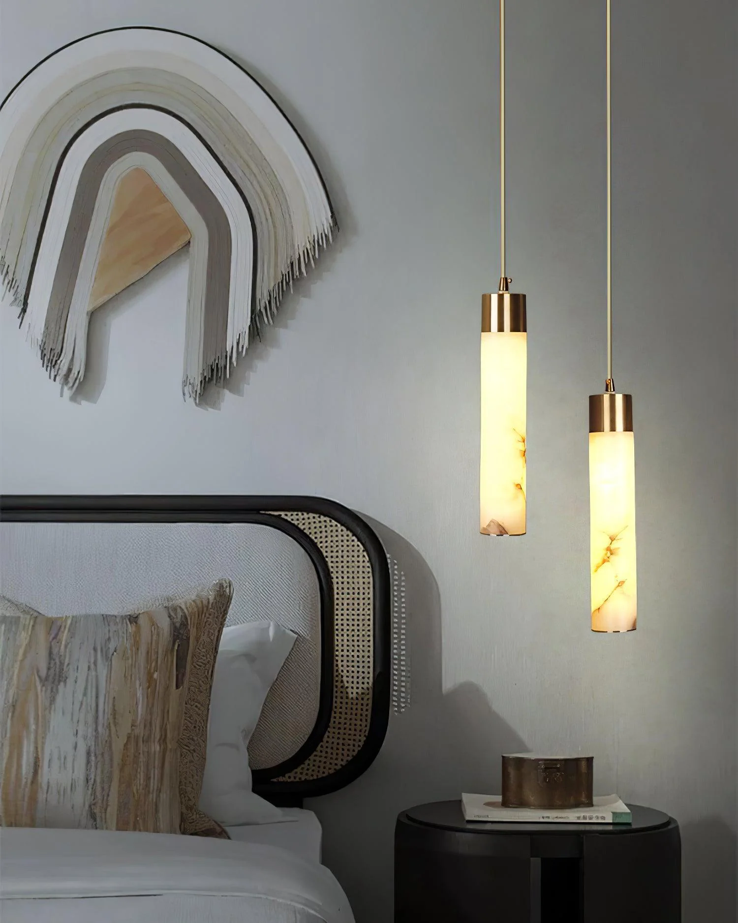 Alabaster Tala Brass Pendant Lamp - Image 10