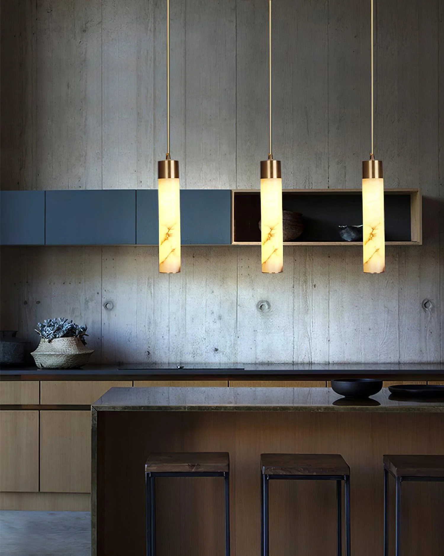 Alabaster Tala Brass Pendant Lamp - Image 11