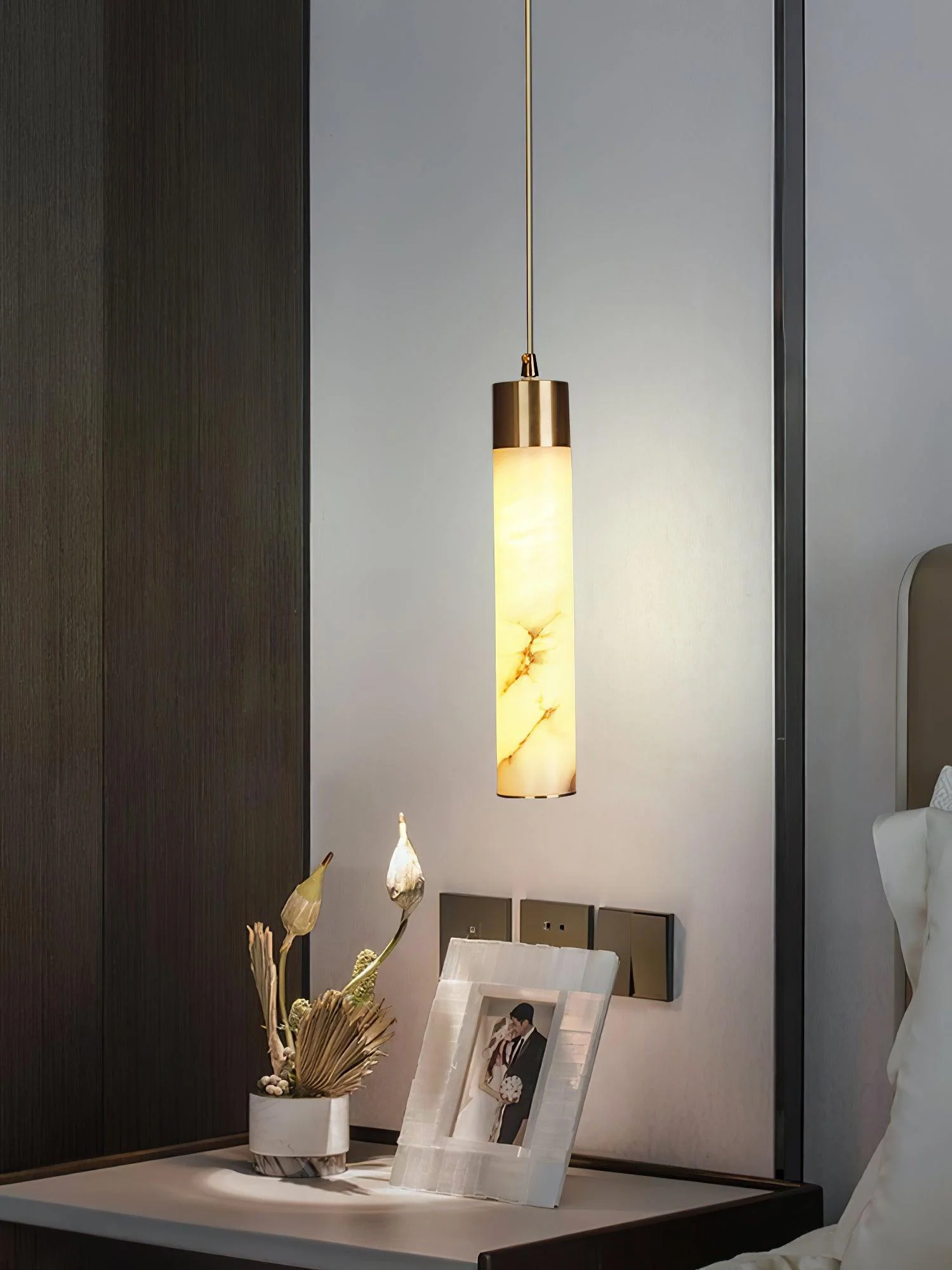 Alabaster Tala Brass Pendant Lamp - Image 13
