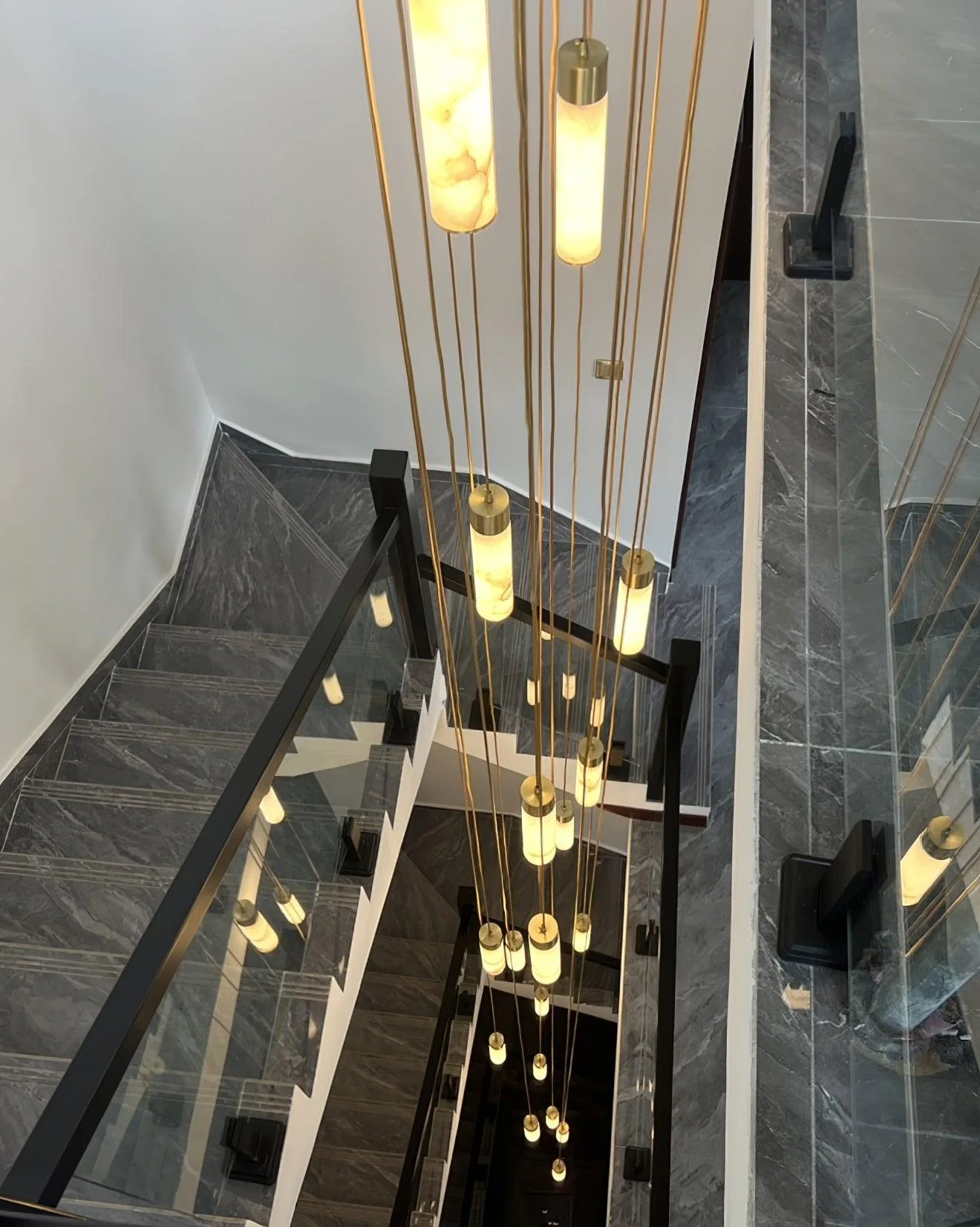 Alabaster Tala Brass Pendant Lamp - Image 15