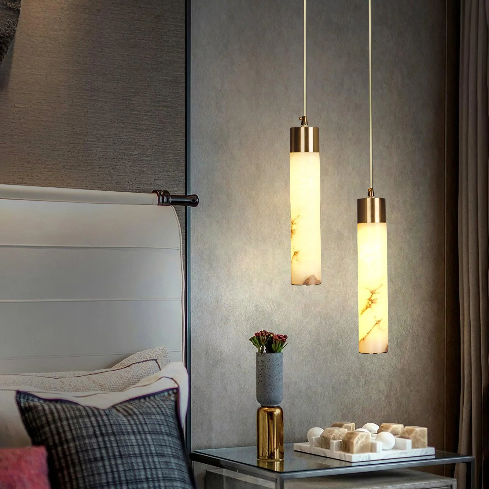 Alabaster Tala Brass Pendant Lamp - Image 2