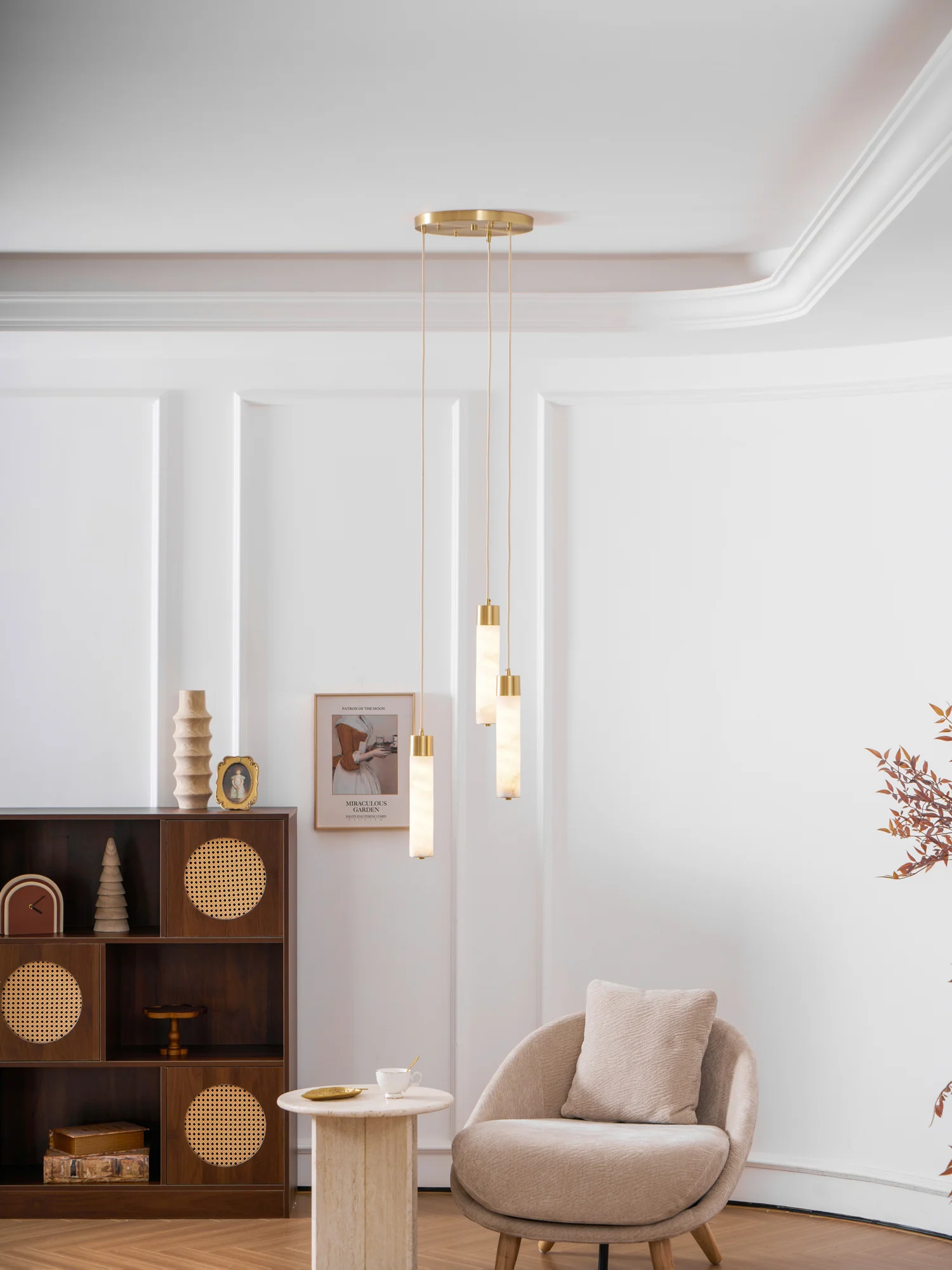 Alabaster Tala Brass Pendant Lamp - Image 26
