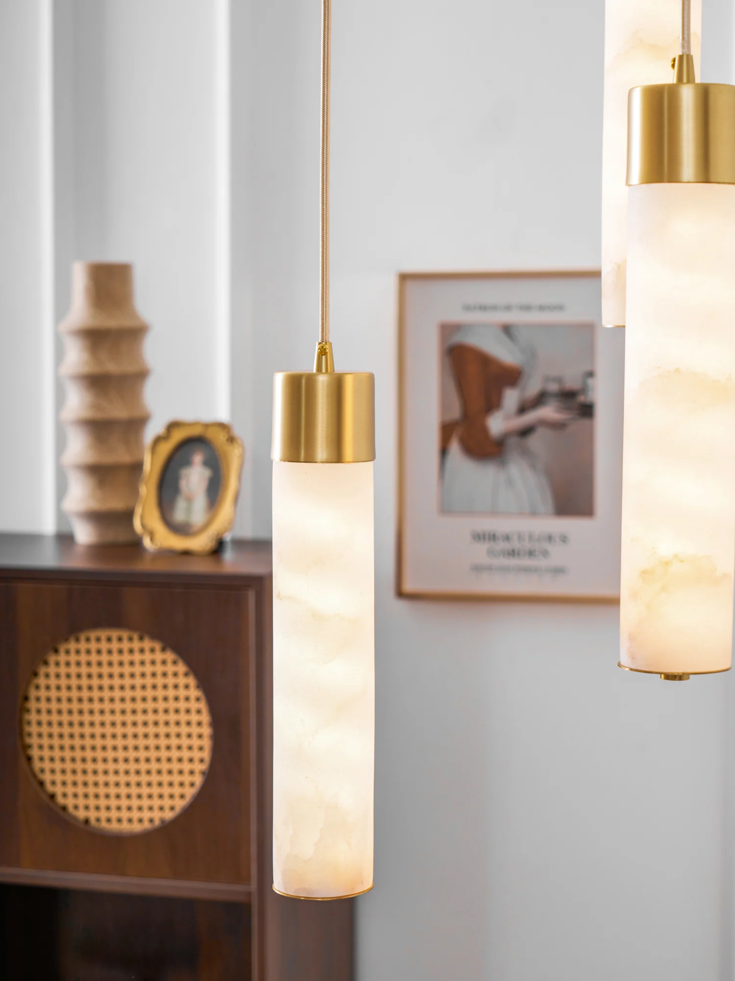 Alabaster Tala Brass Pendant Lamp - Image 39