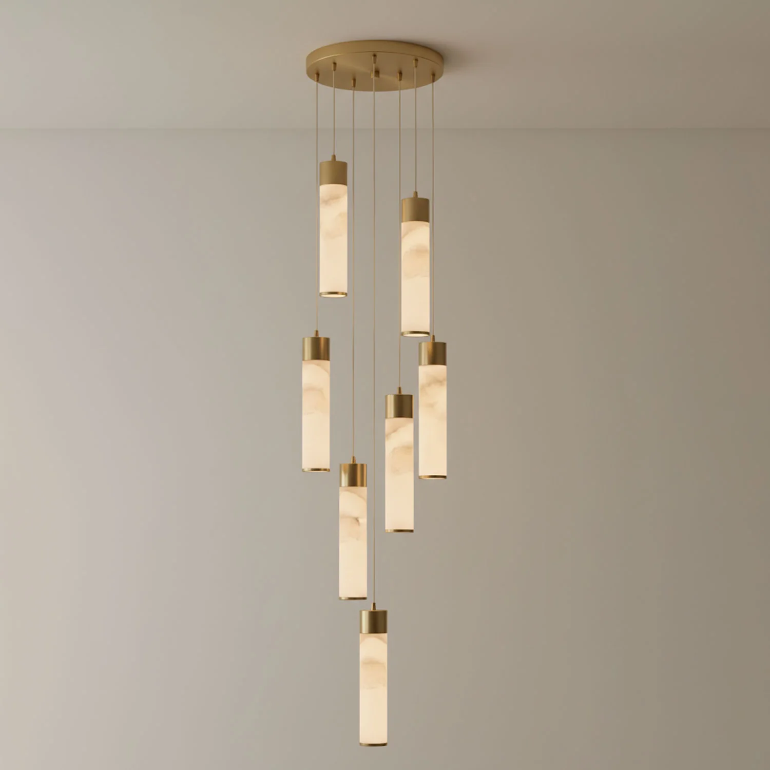 Alabaster Tala Brass Pendant Lamp - Image 43