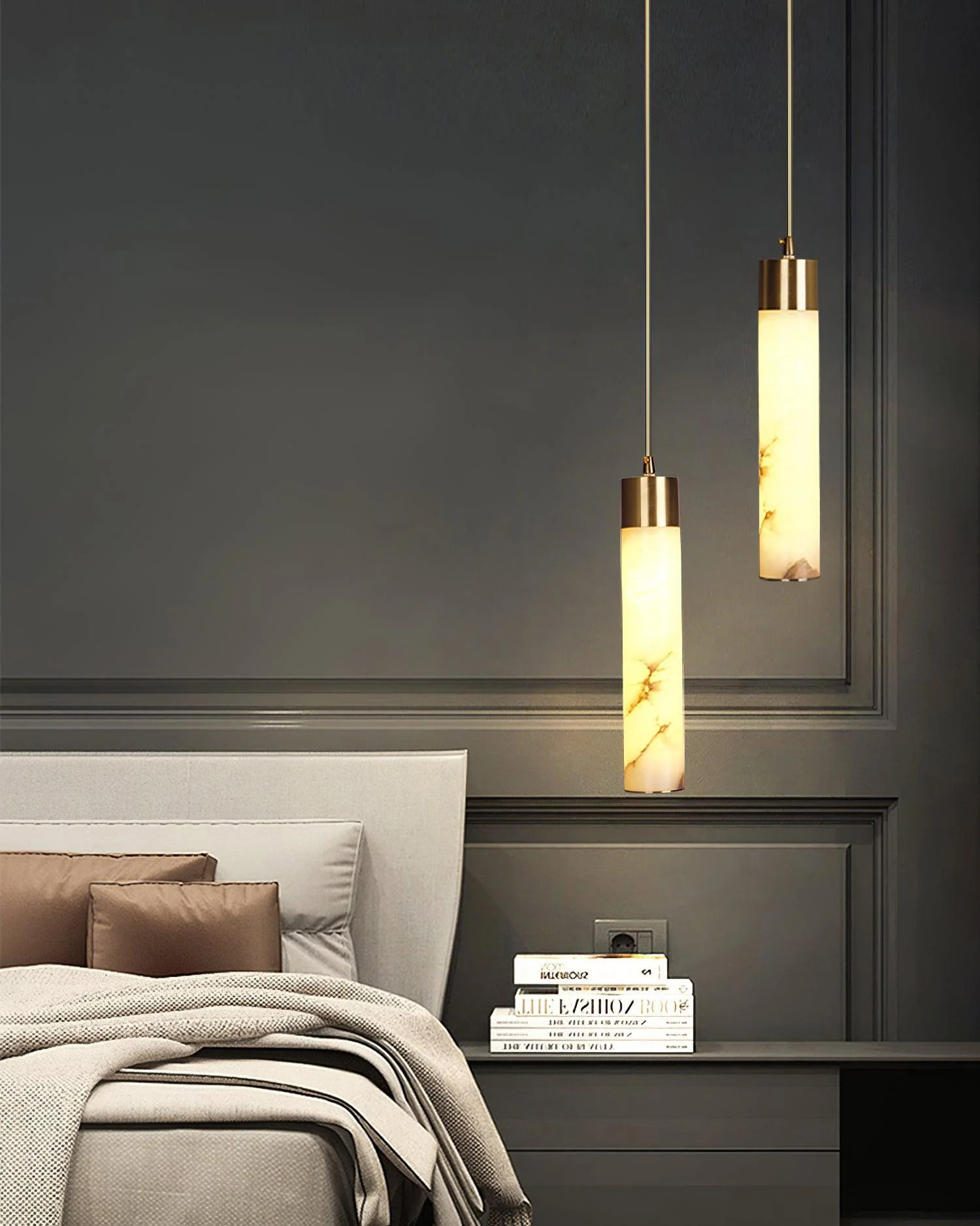 Alabaster Tala Brass Pendant Lamp - Image 7