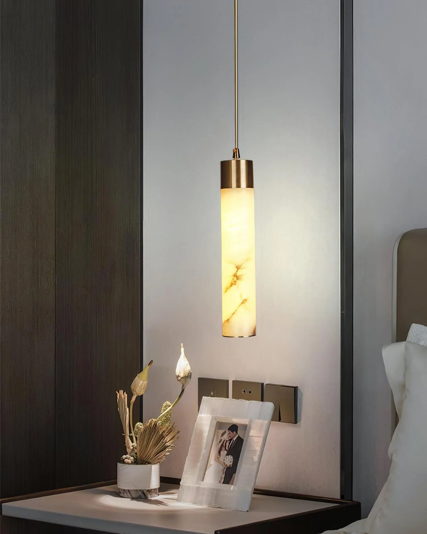 Alabaster Tala Brass Pendant Lamp - Image 9