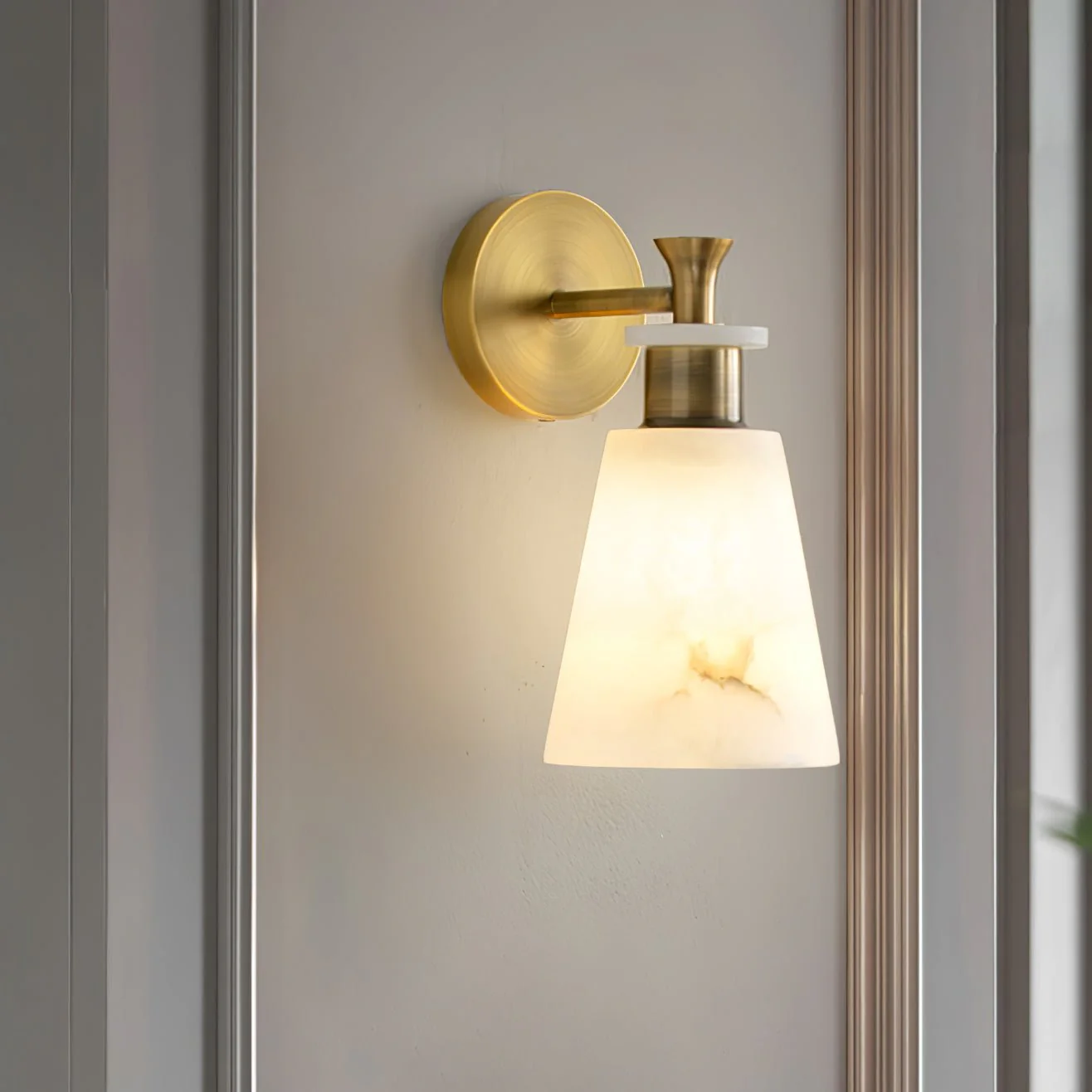 Tapered Alabaster Wall Sconce - Image 2