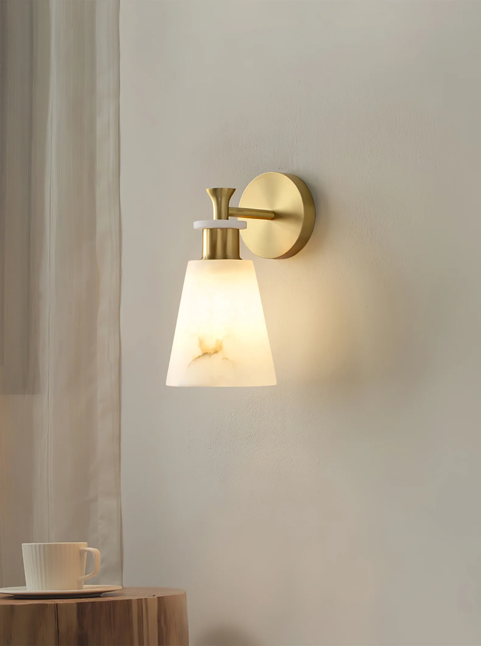 Tapered Alabaster Wall Sconce - Image 7
