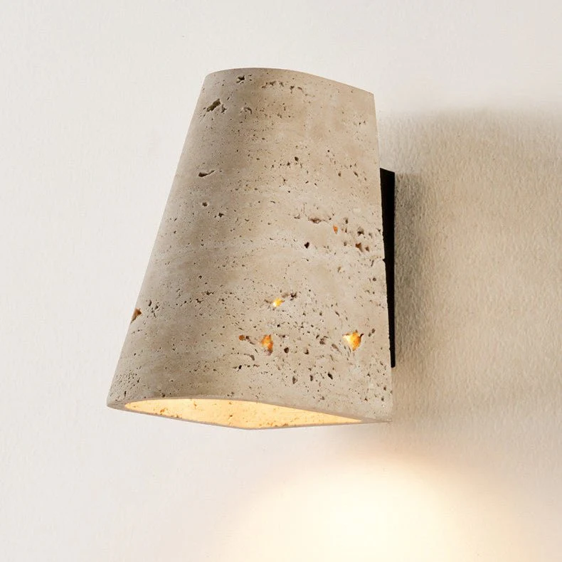 Tapered Travertine Wall Sconce - Image 14
