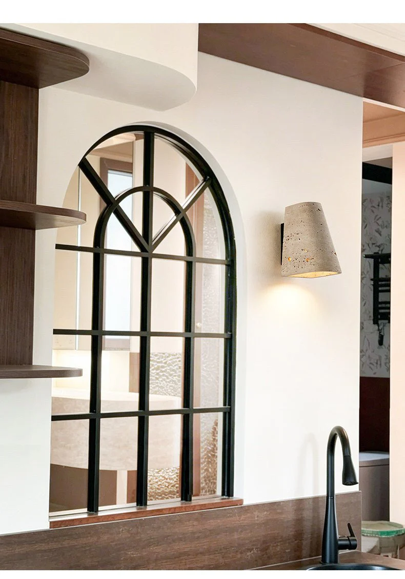 Tapered Travertine Wall Sconce - Image 16