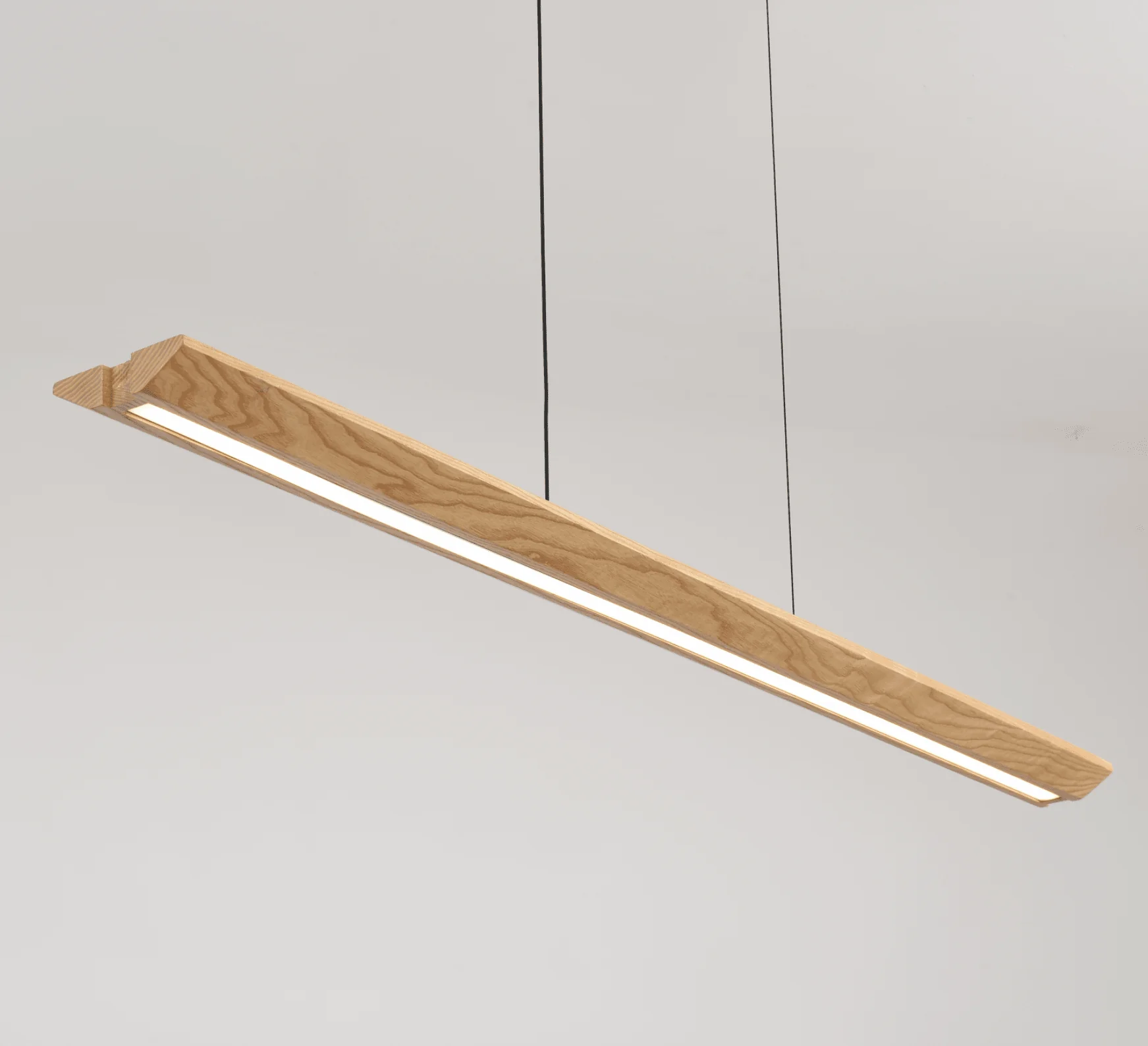 Tapered Wood Linear Pendant Lamp - Image 10