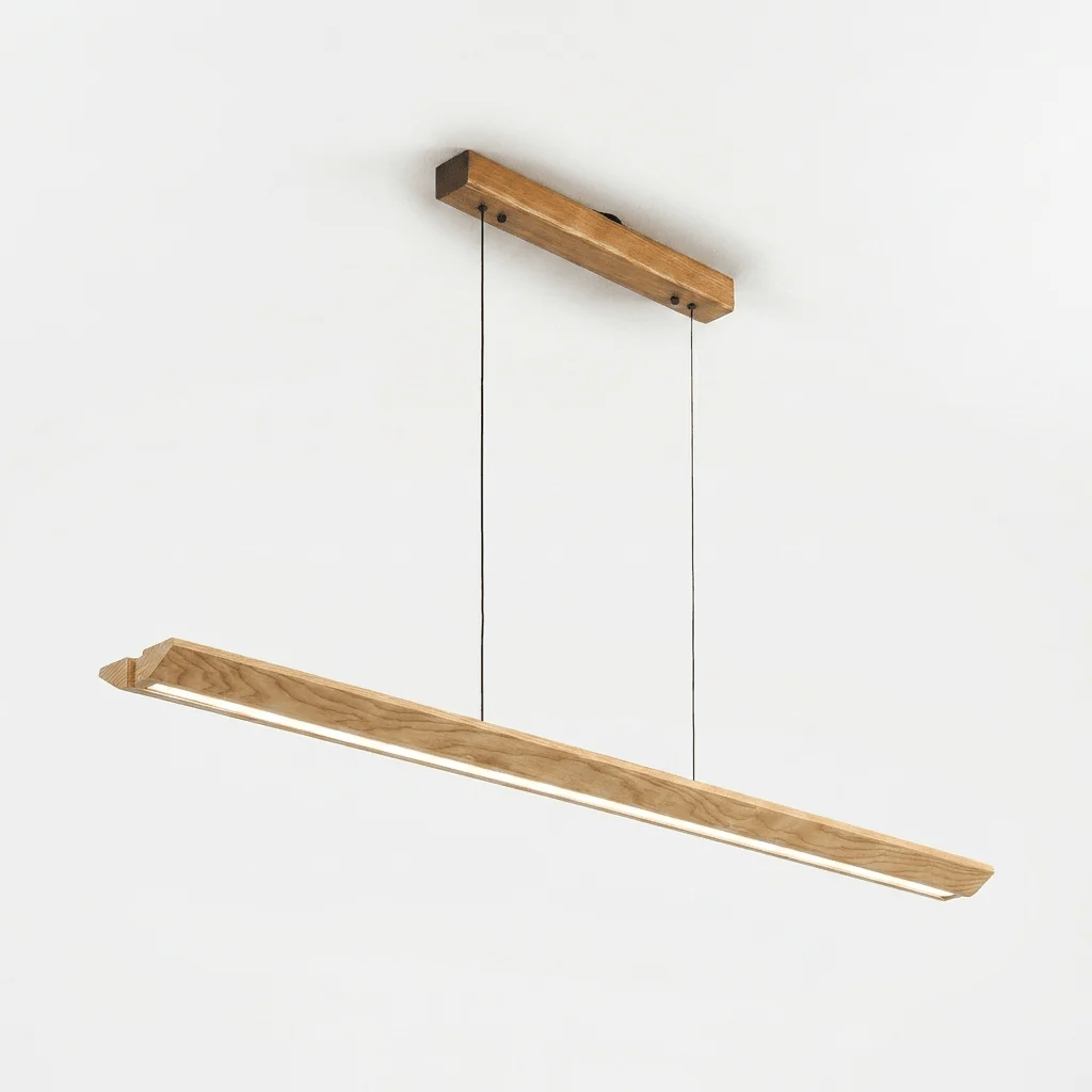 Tapered Wood Linear Pendant Lamp - Image 12