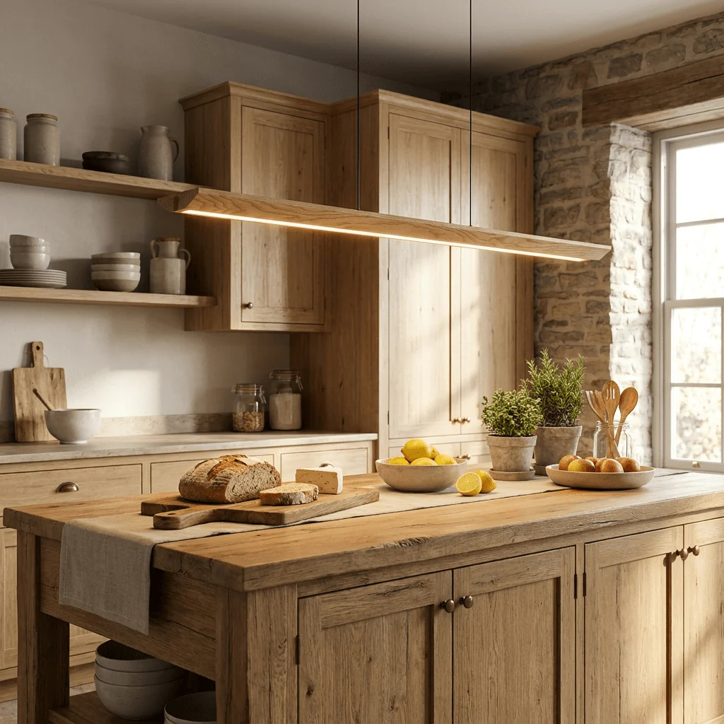 Tapered Wood Linear Pendant Lamp - Image 13