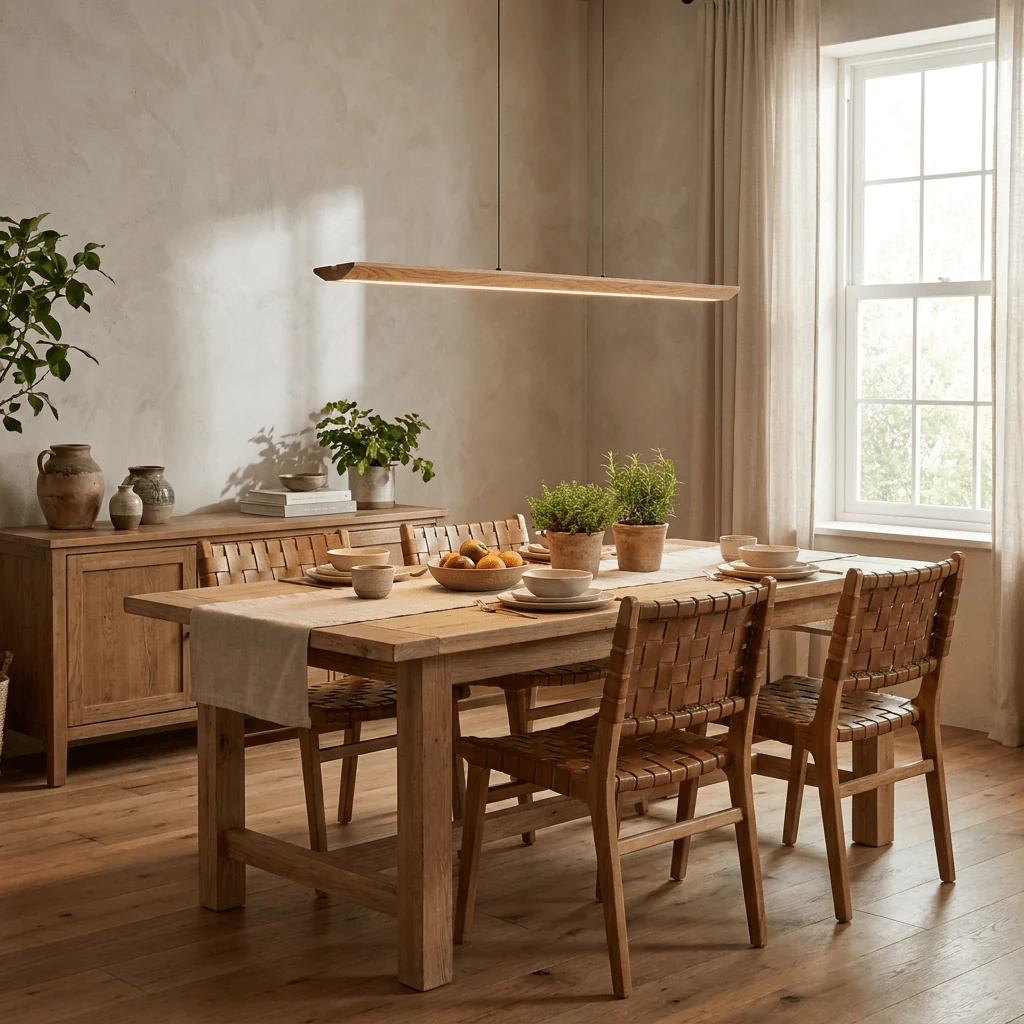 Tapered Wood Linear Pendant Lamp - Image 14