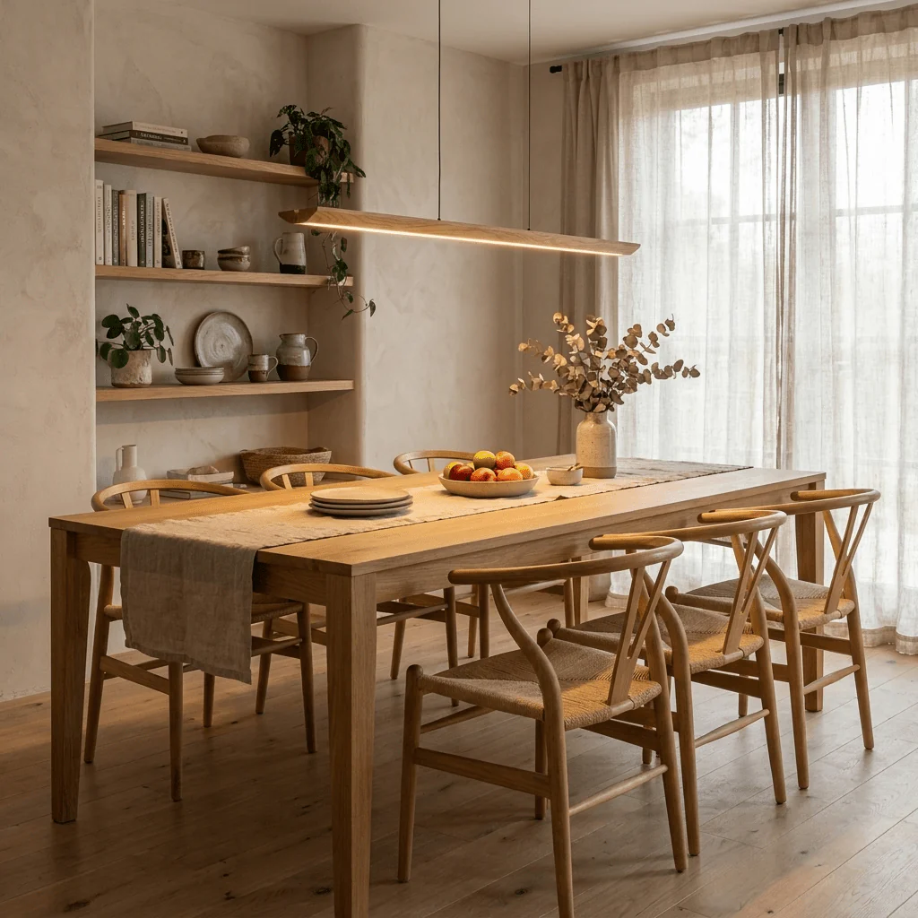Tapered Wood Linear Pendant Lamp - Image 4