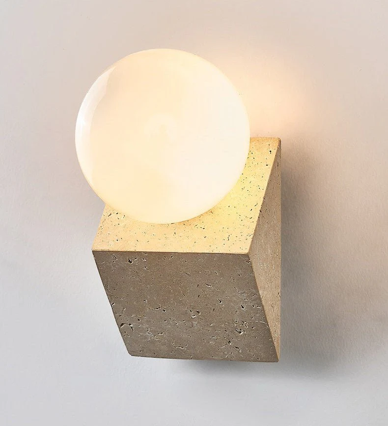 Tavian Orb Travertine Wall Lamp - Image 11
