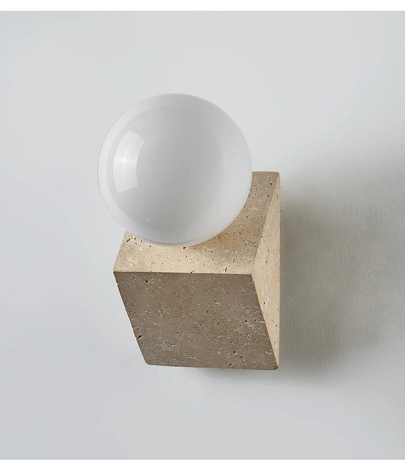 Tavian Orb Travertine Wall Lamp - Image 15