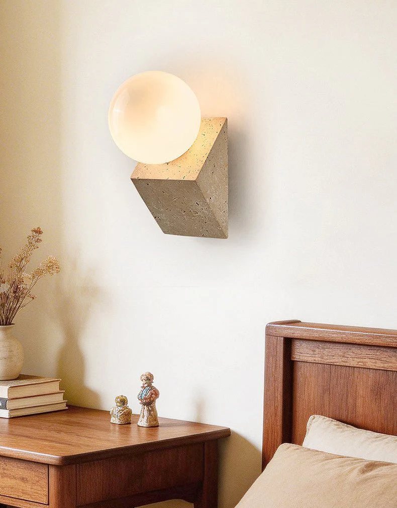 Tavian Orb Travertine Wall Lamp - Image 6