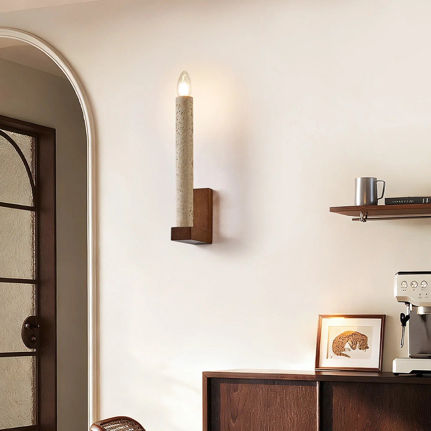 Tavian Travertine Candle Wall Lamp - Image 9