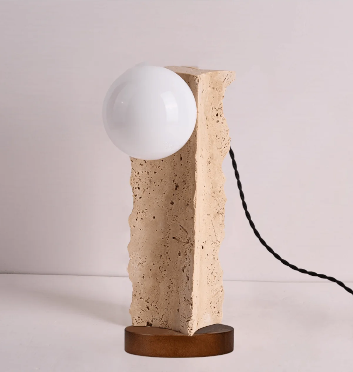 Terra Travertine Orb Table Lamp - Image 6