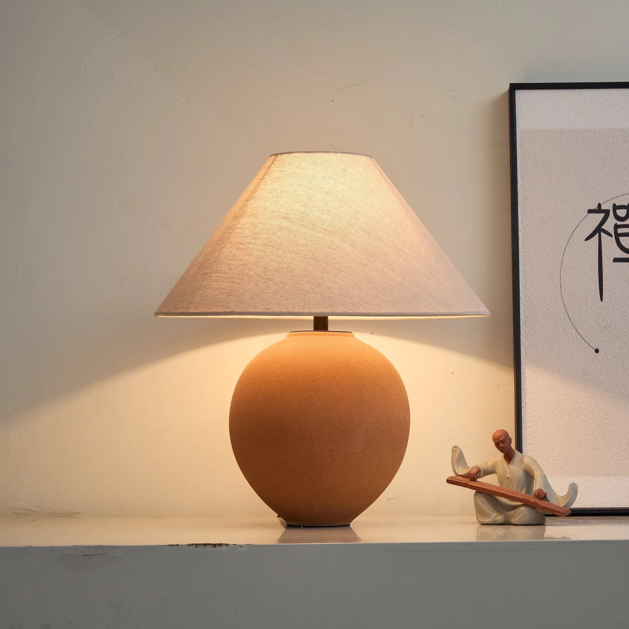 Terracotta Hued Ceramic Table Lamp - Image 10