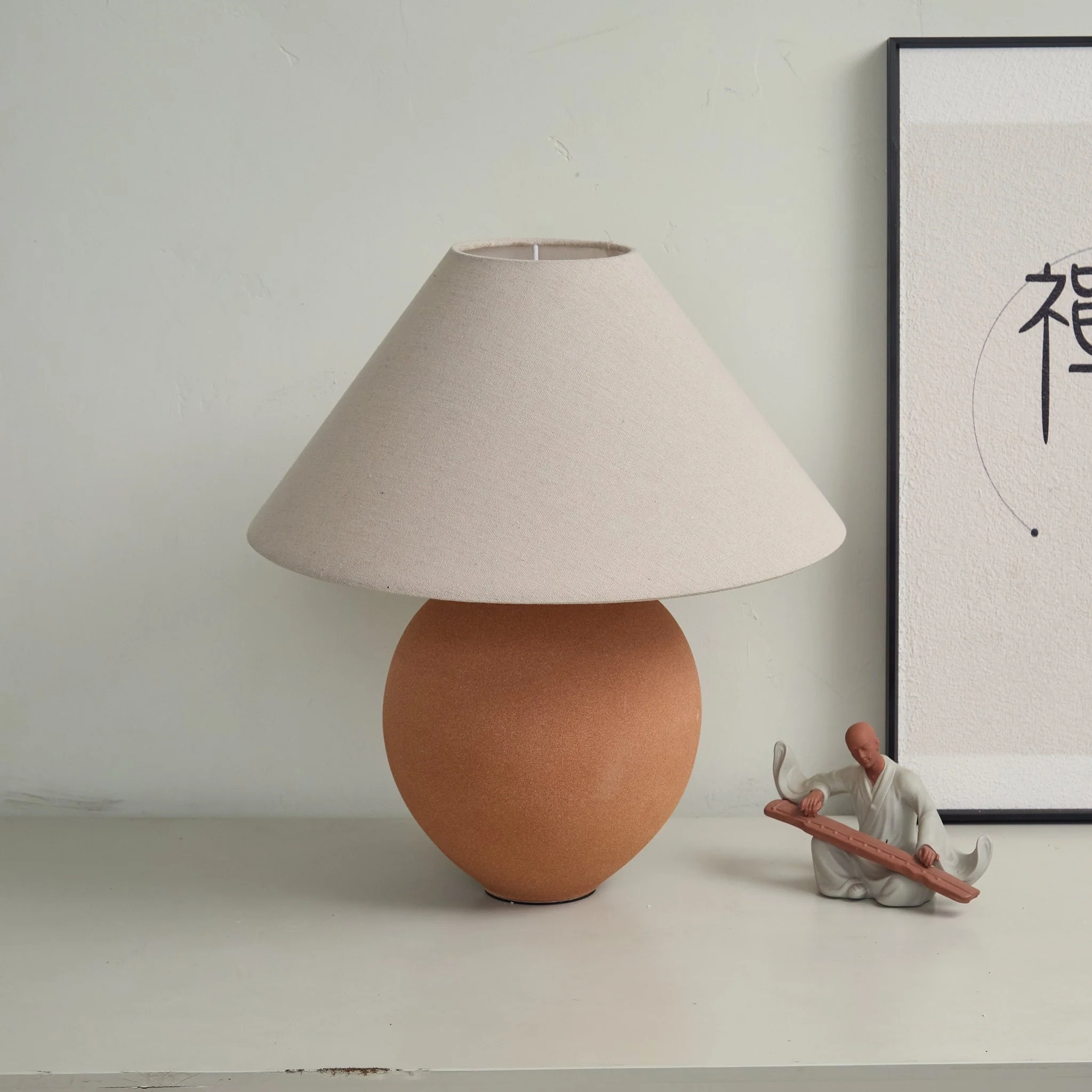 Terracotta Hued Ceramic Table Lamp - Image 11