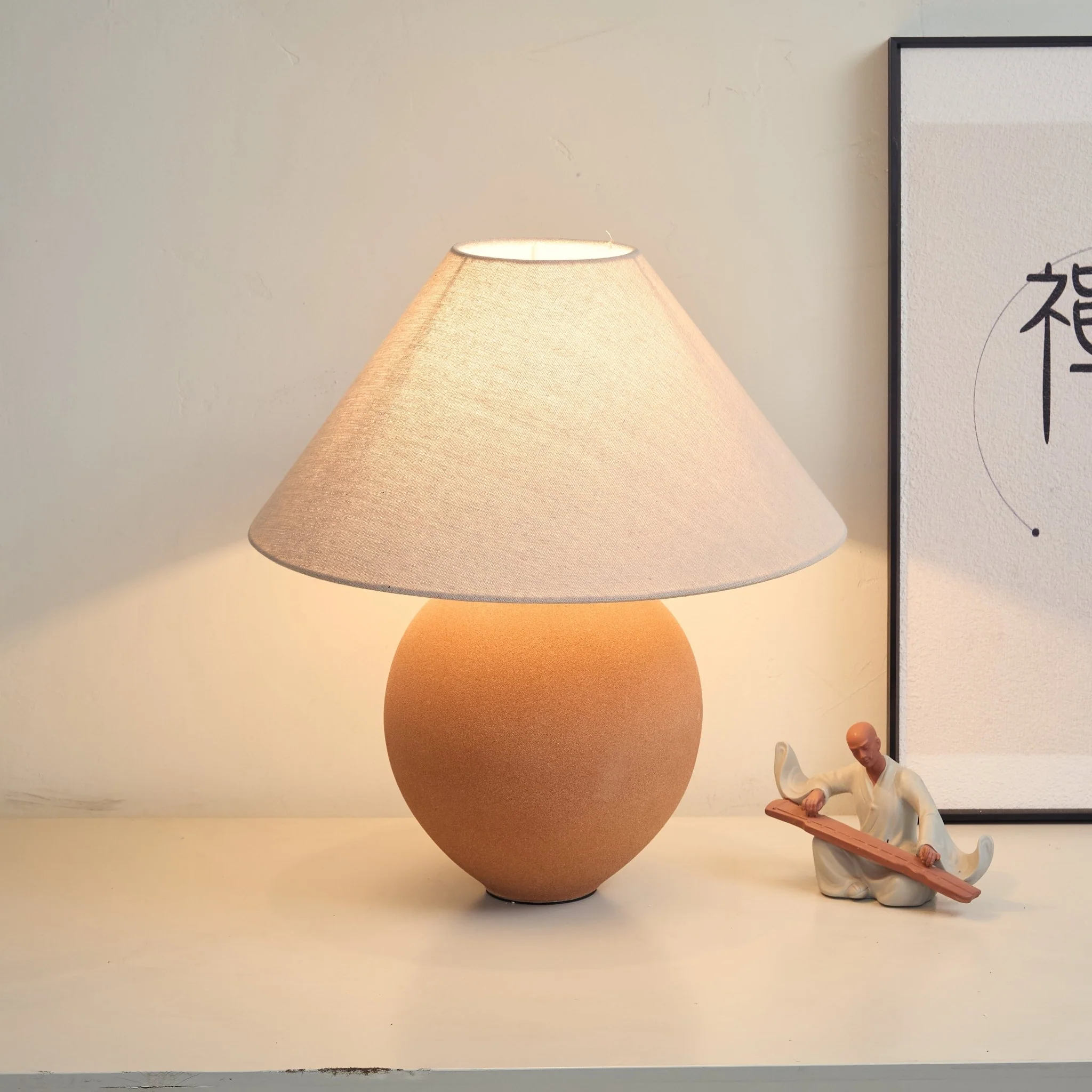 Terracotta Hued Ceramic Table Lamp - Image 12
