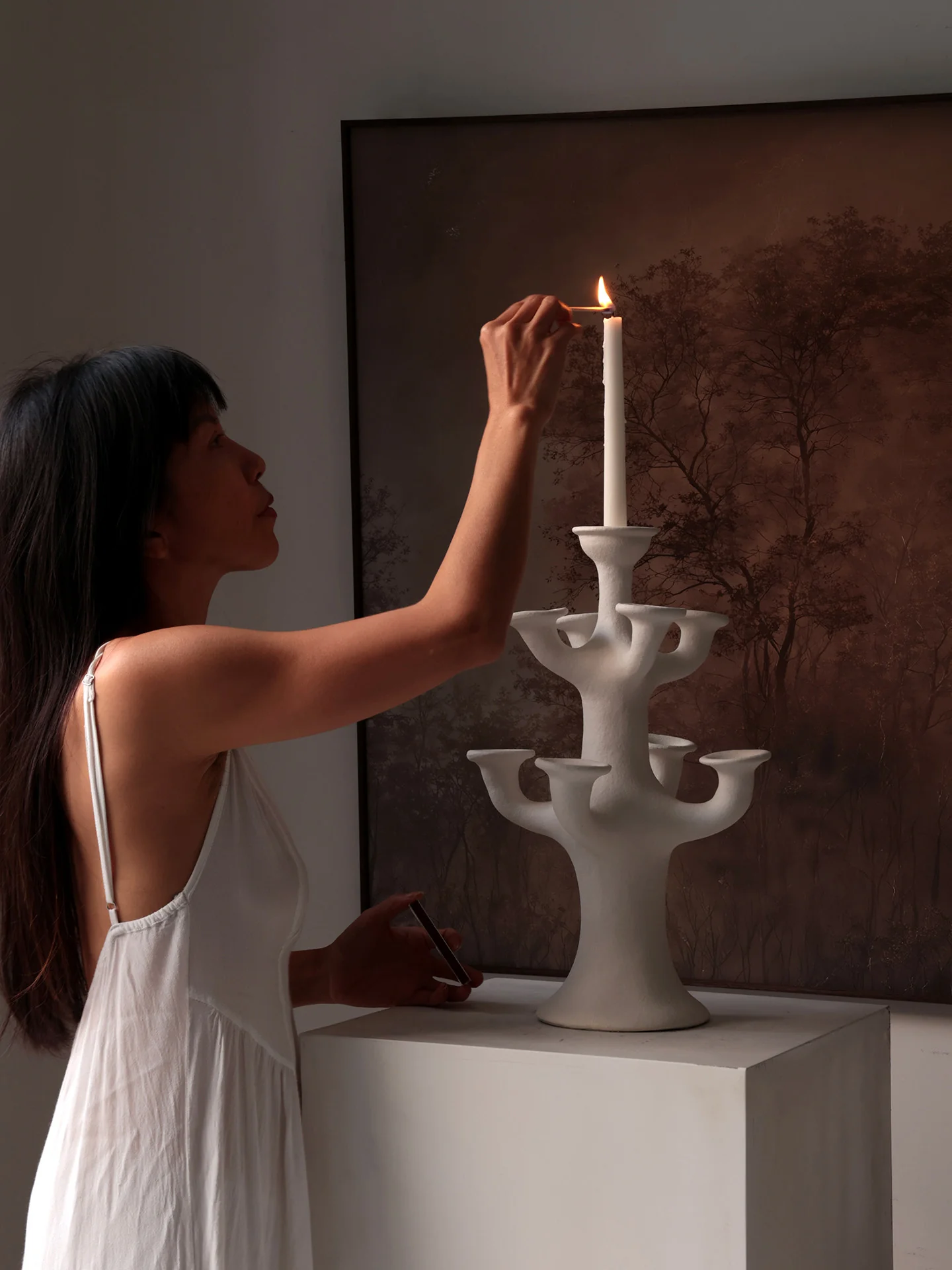 Terracotta Tree Candelabra - Image 4