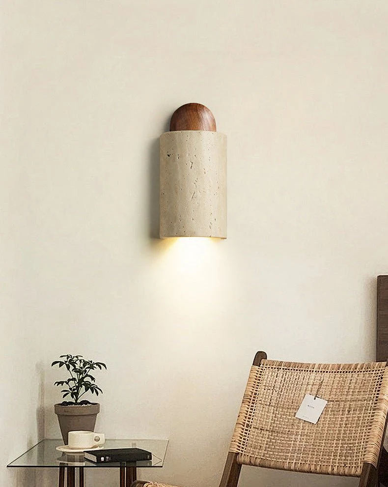 Travertine Cylinder Cap Wall Light - Image 2