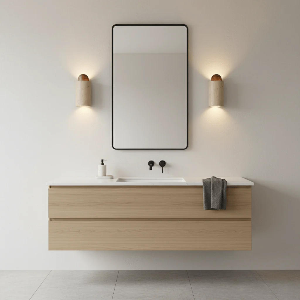 Travertine Cylinder Cap Wall Light - Image 3