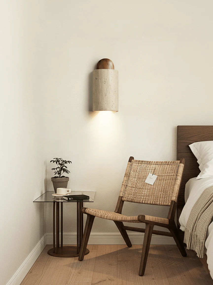 Travertine Cylinder Cap Wall Light - Image 4