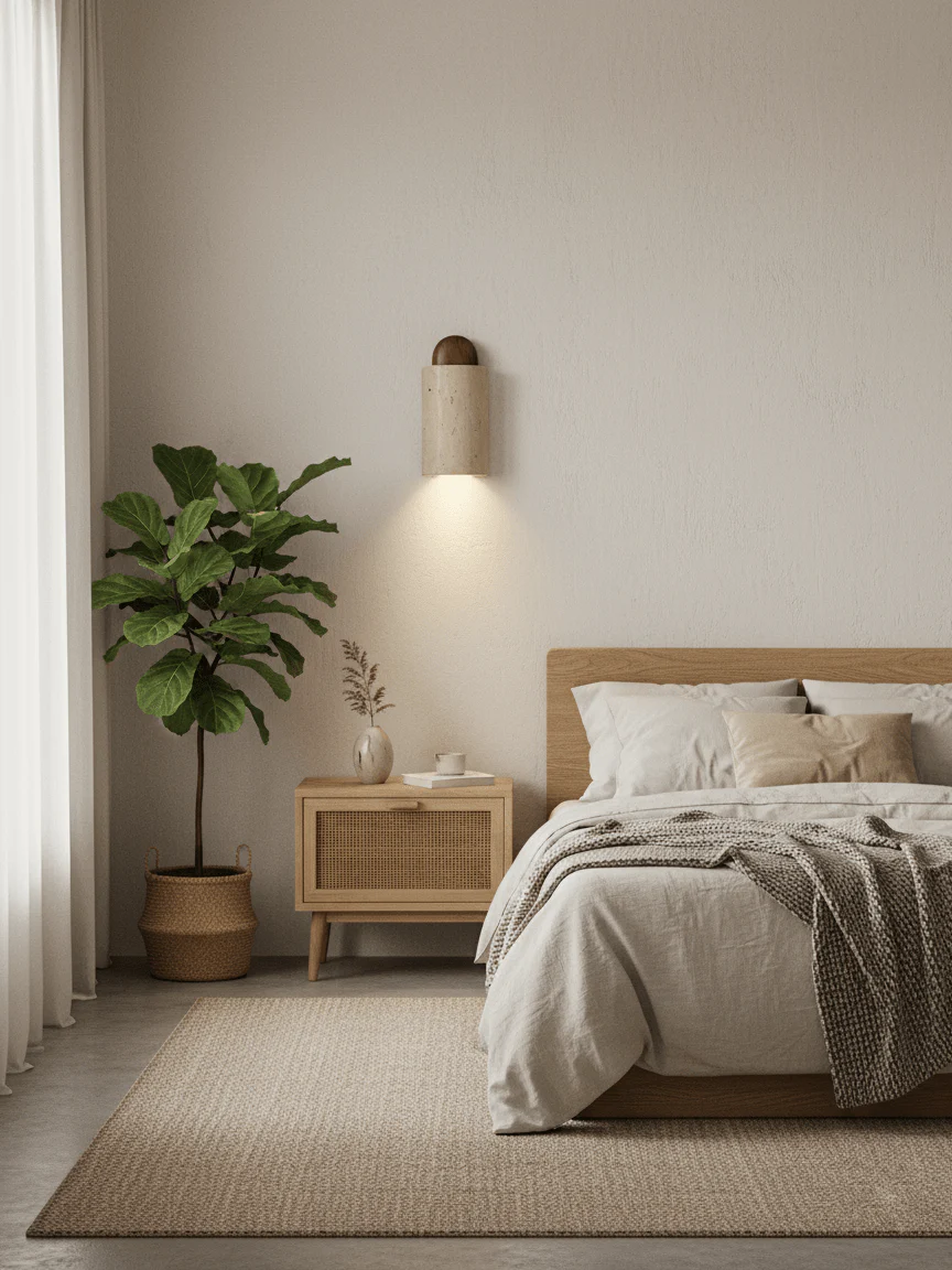 Travertine Cylinder Cap Wall Light - Image 5