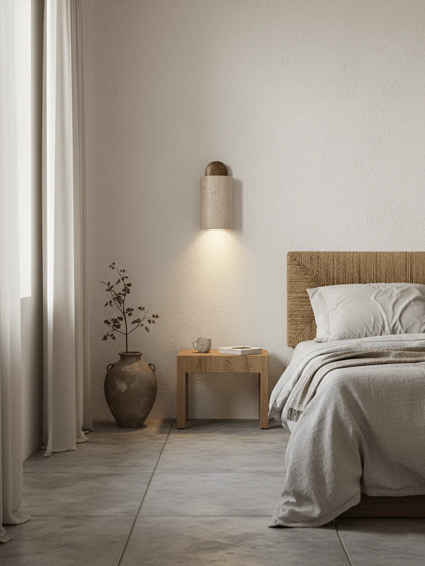 Travertine Cylinder Cap Wall Light - Image 6