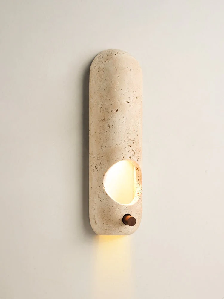 Travertine Oval Wall Sconce - Image 9