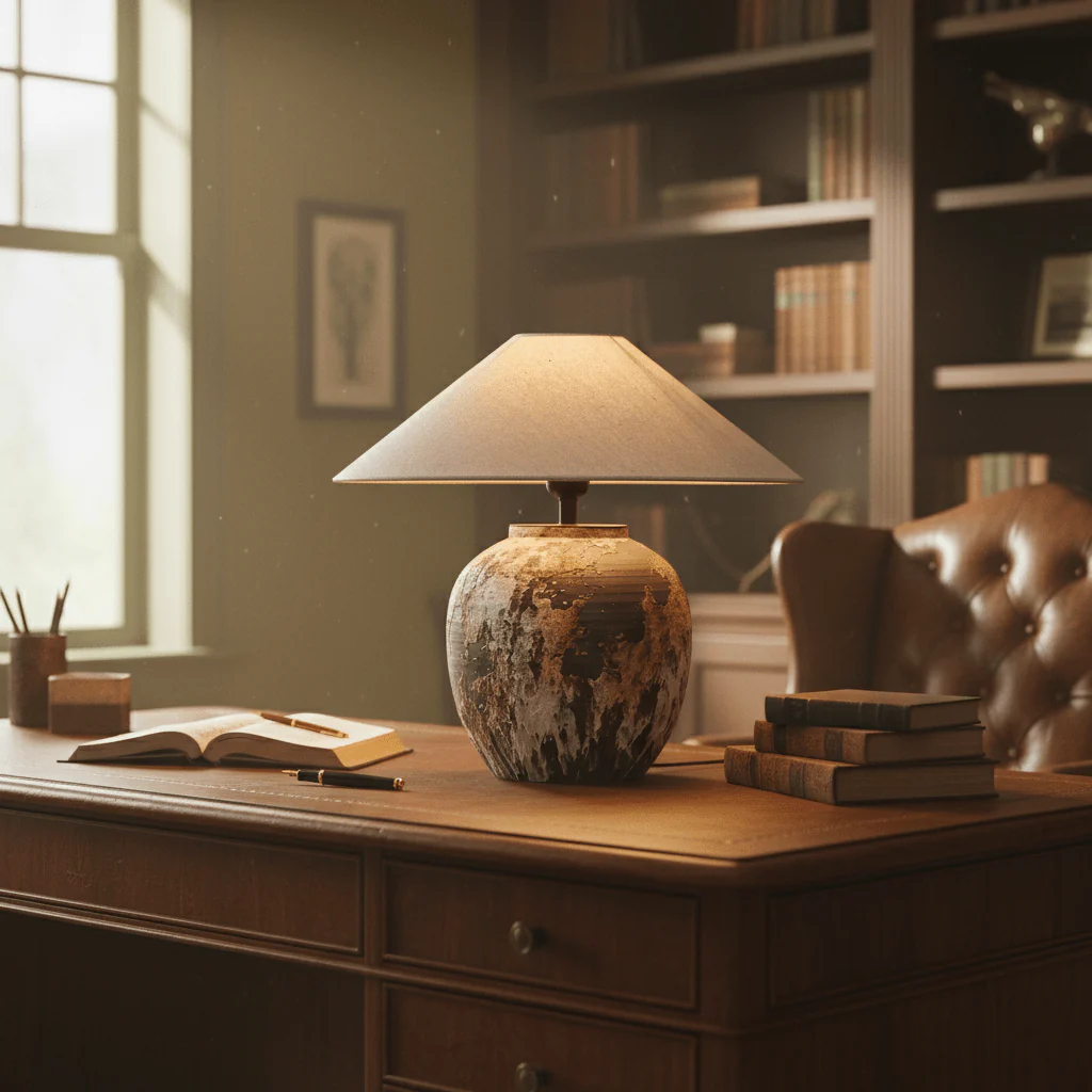 Textured Ceramic Jar Table Lamp - Image 7