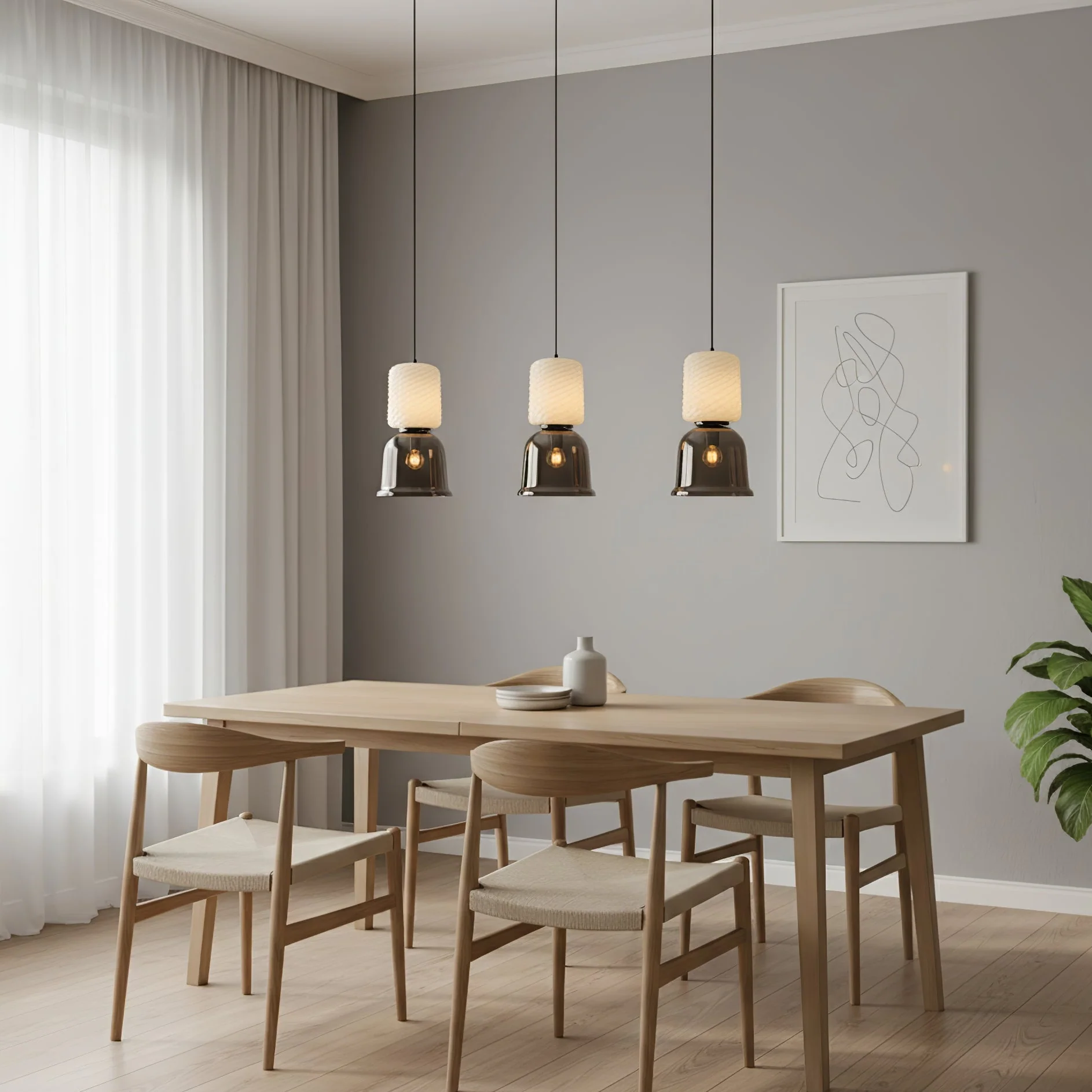 Textured Layered Glass Pendant Light - Image 4