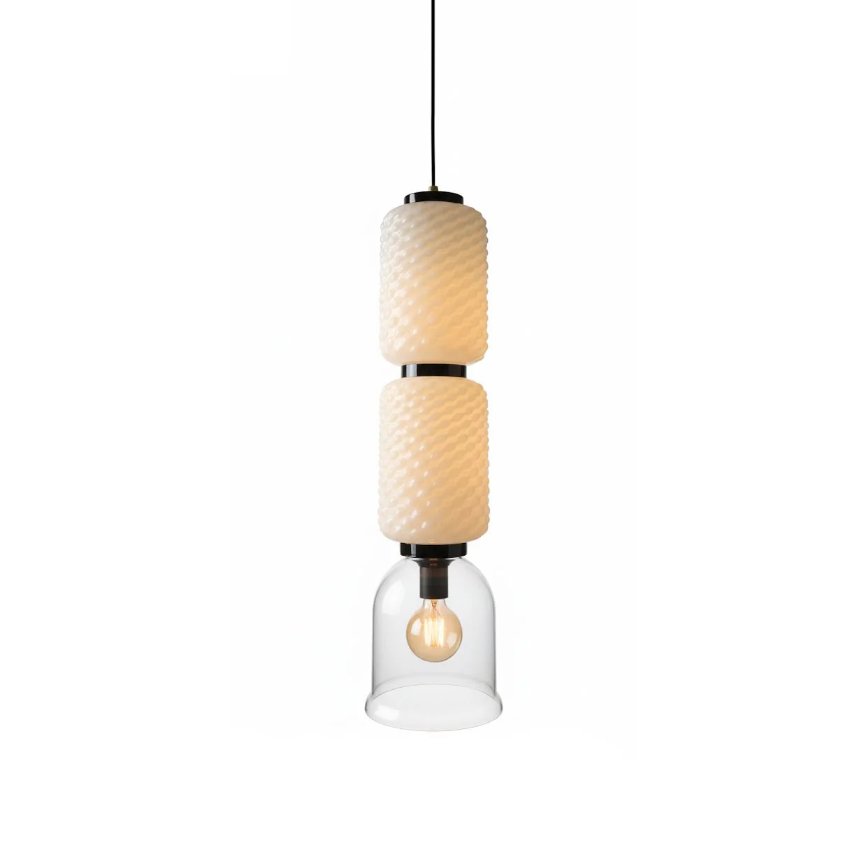 Textured Layered Glass Pendant Light - Image 7