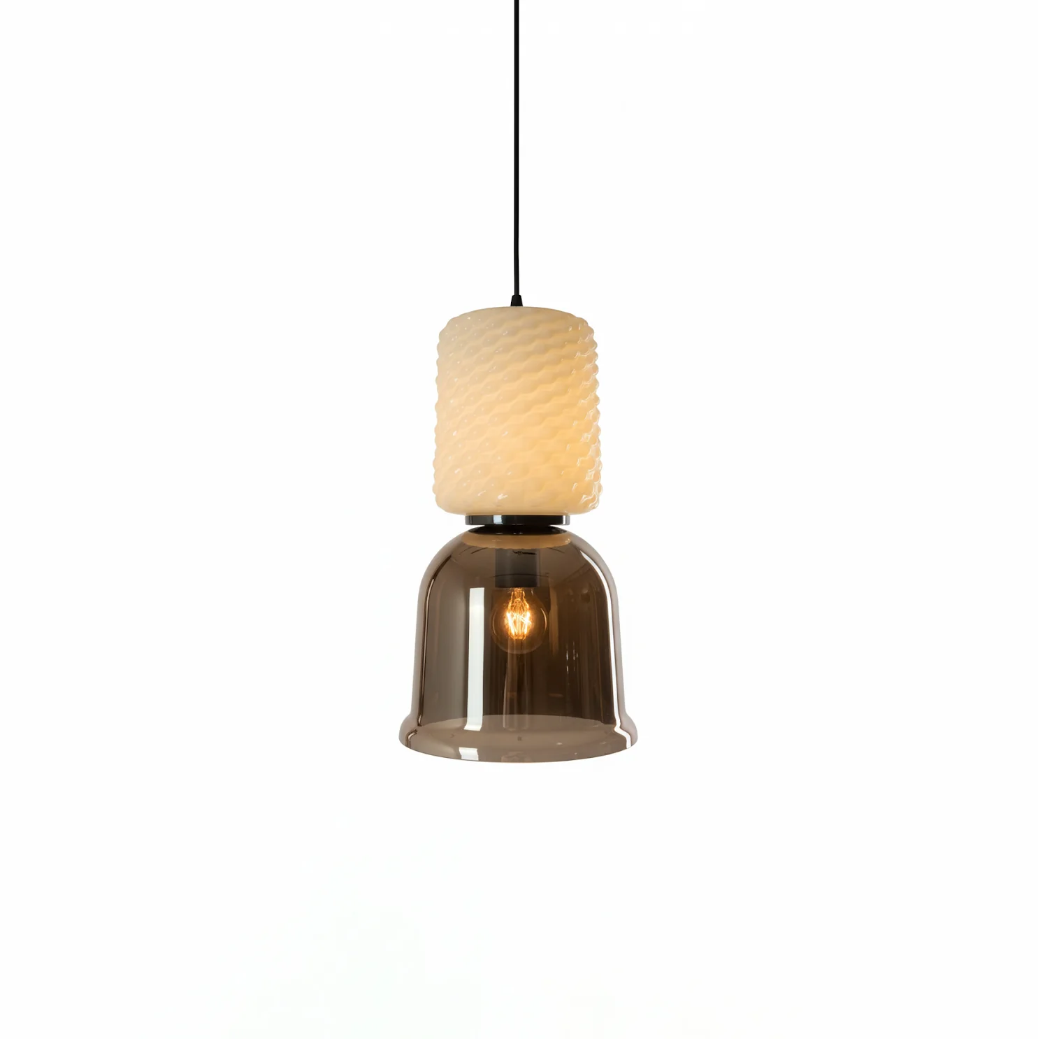 Textured Layered Glass Pendant Light - Image 9