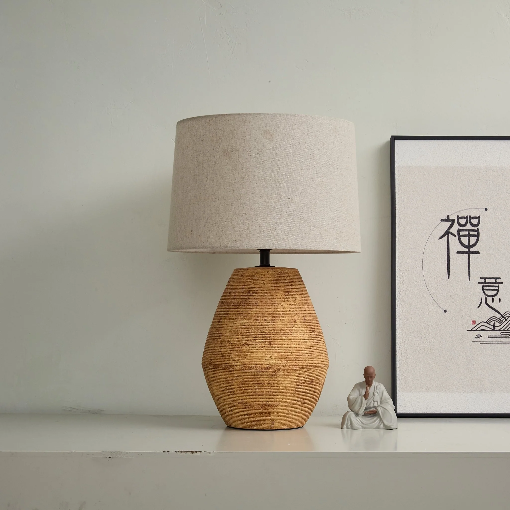 Textured Terracotta Toned Table Lamp - Image 13