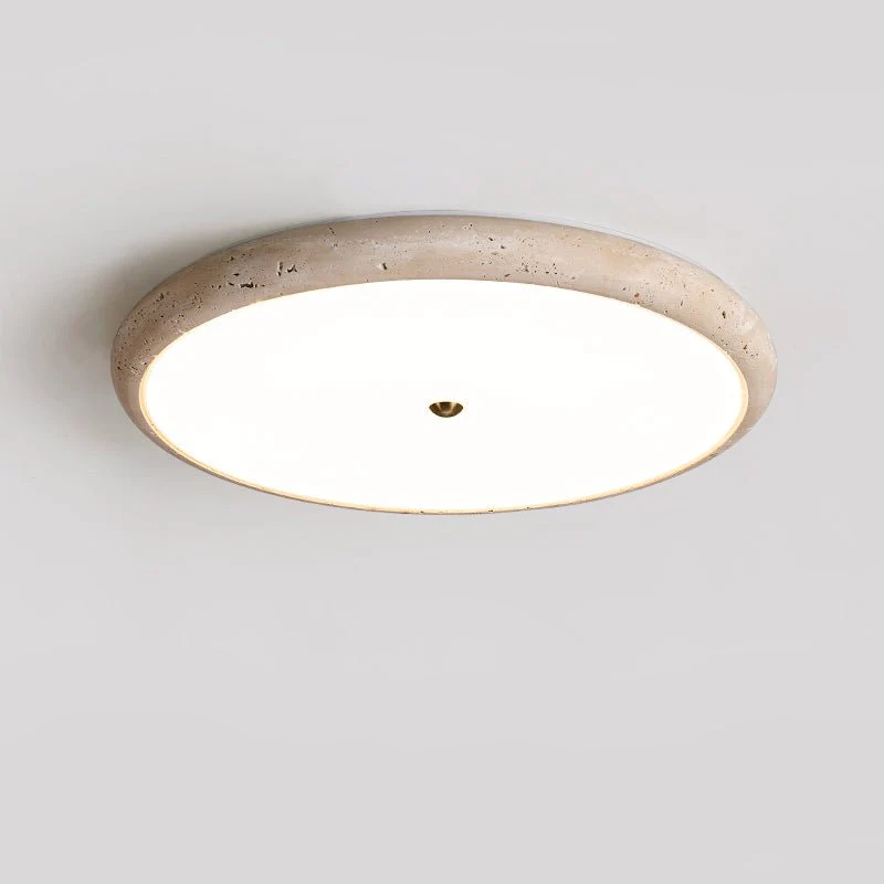Textured Travertine Disk Ceiling Light - Image 15